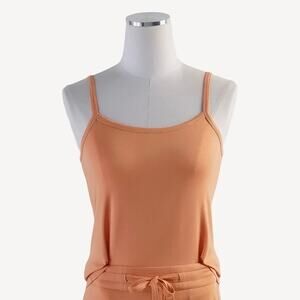 Kate Quinn Womens Tank Top Brandied Melon Orange Size Small Bamboo